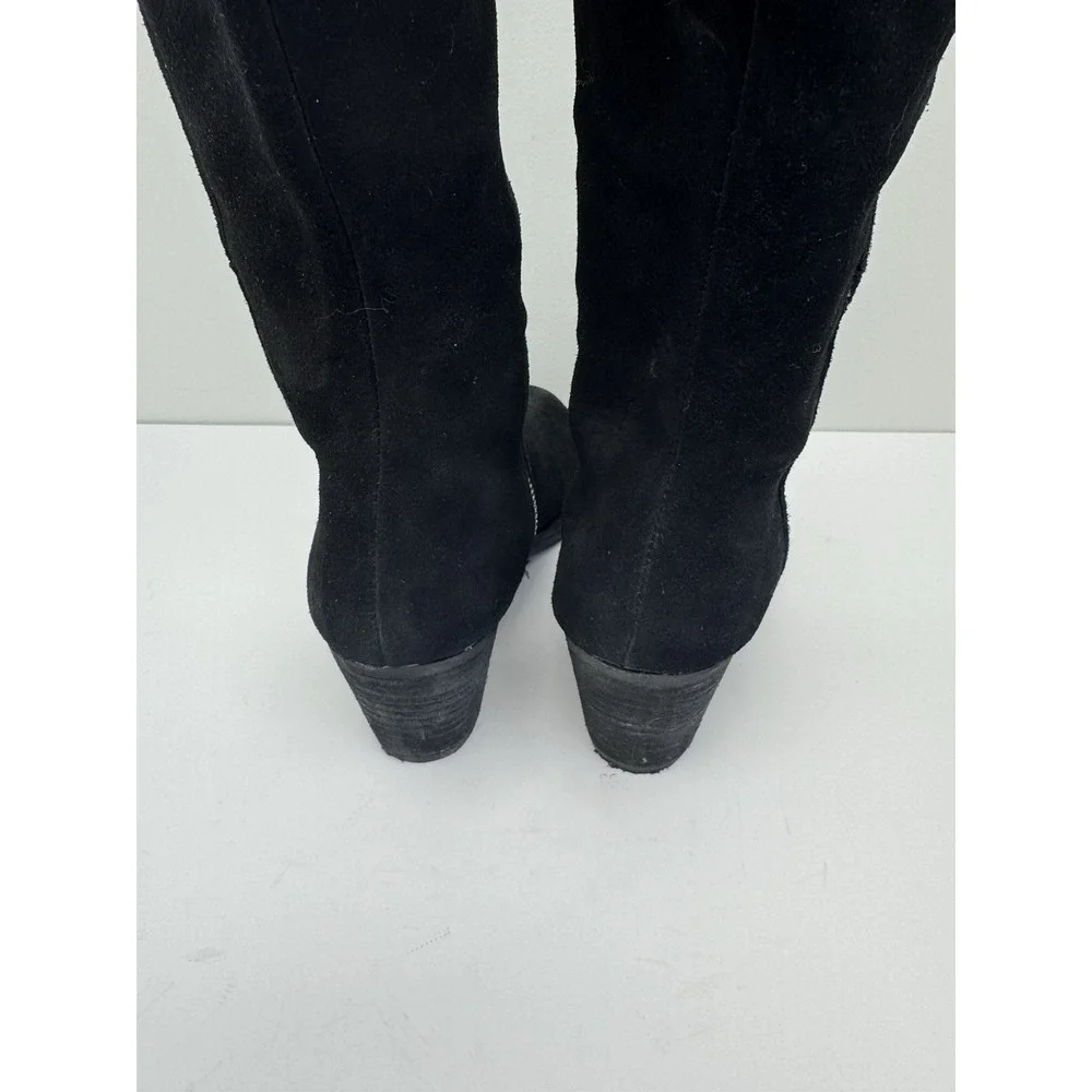 Design Lab Lord & Taylor 'Odel' Black Suede Studded‎ Over the Knee Boots Sz 7